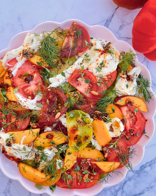 Beautiful heirloom tomato & nectarine salad