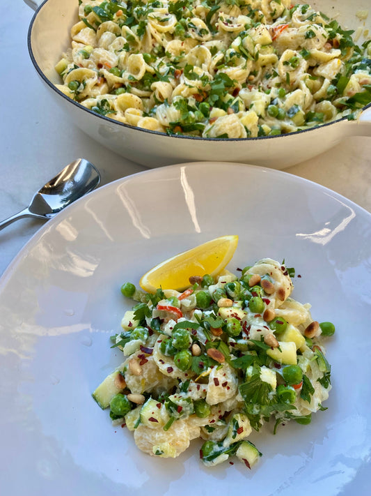 Ricotta, pea & zucchini pasta