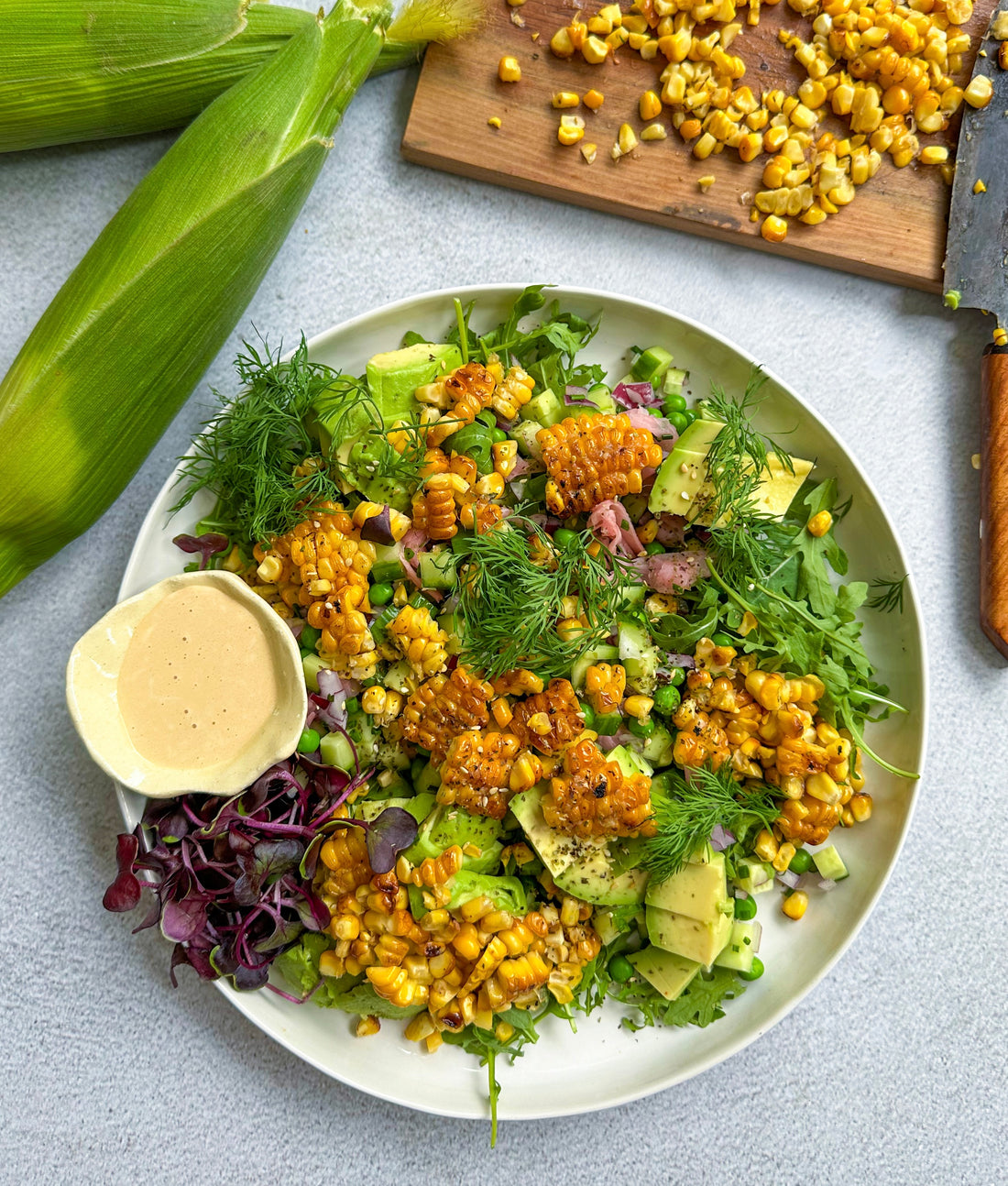 Japanese inspired miso butter corn salad