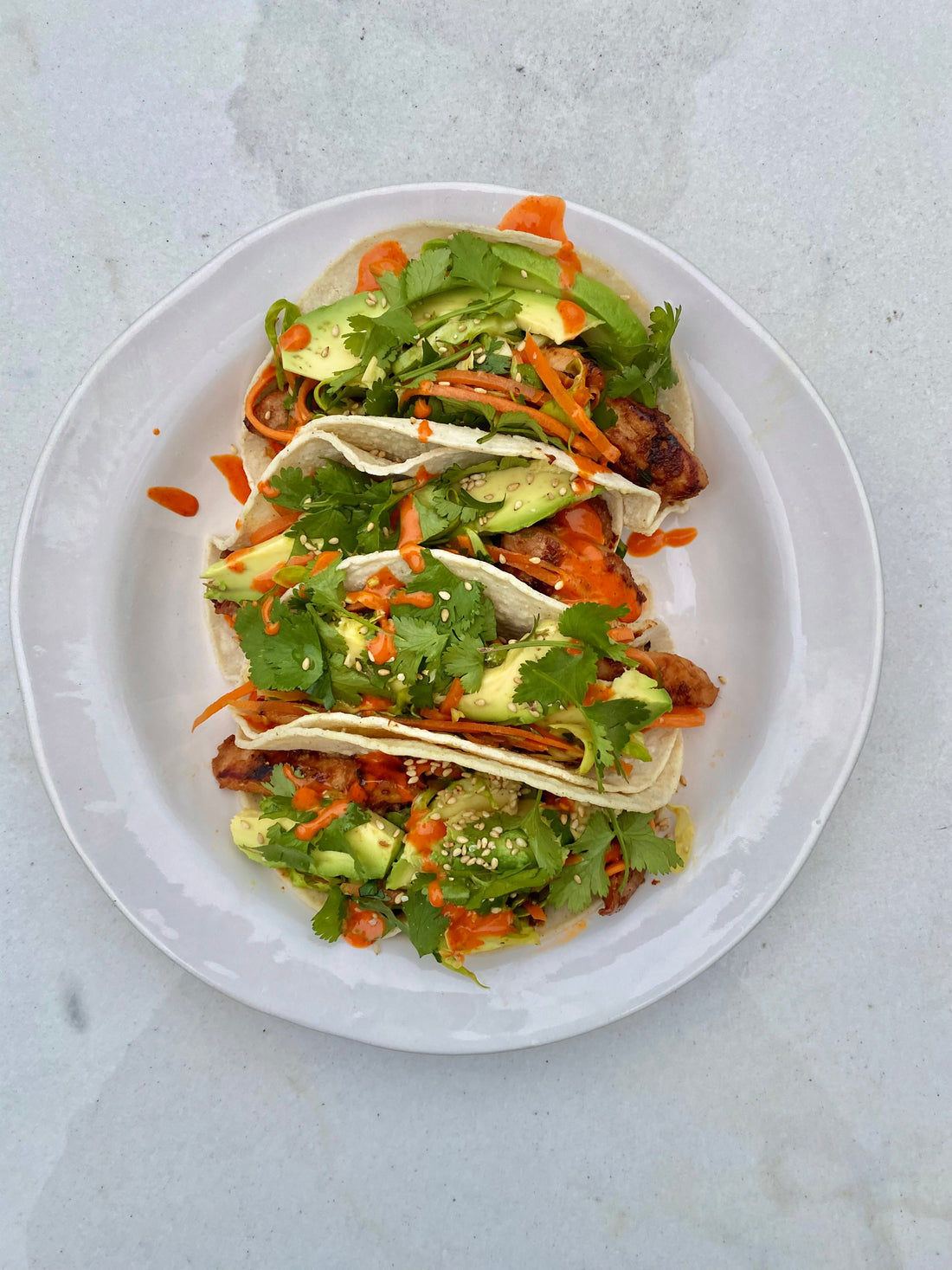 Korean inspired chicken tacos