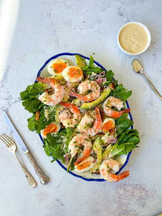 Prawn and Avocado Caesar Salad