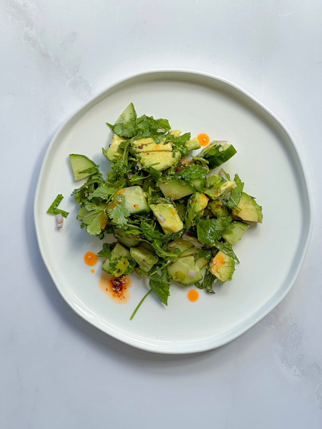 Avocado & cucumber simple side salad