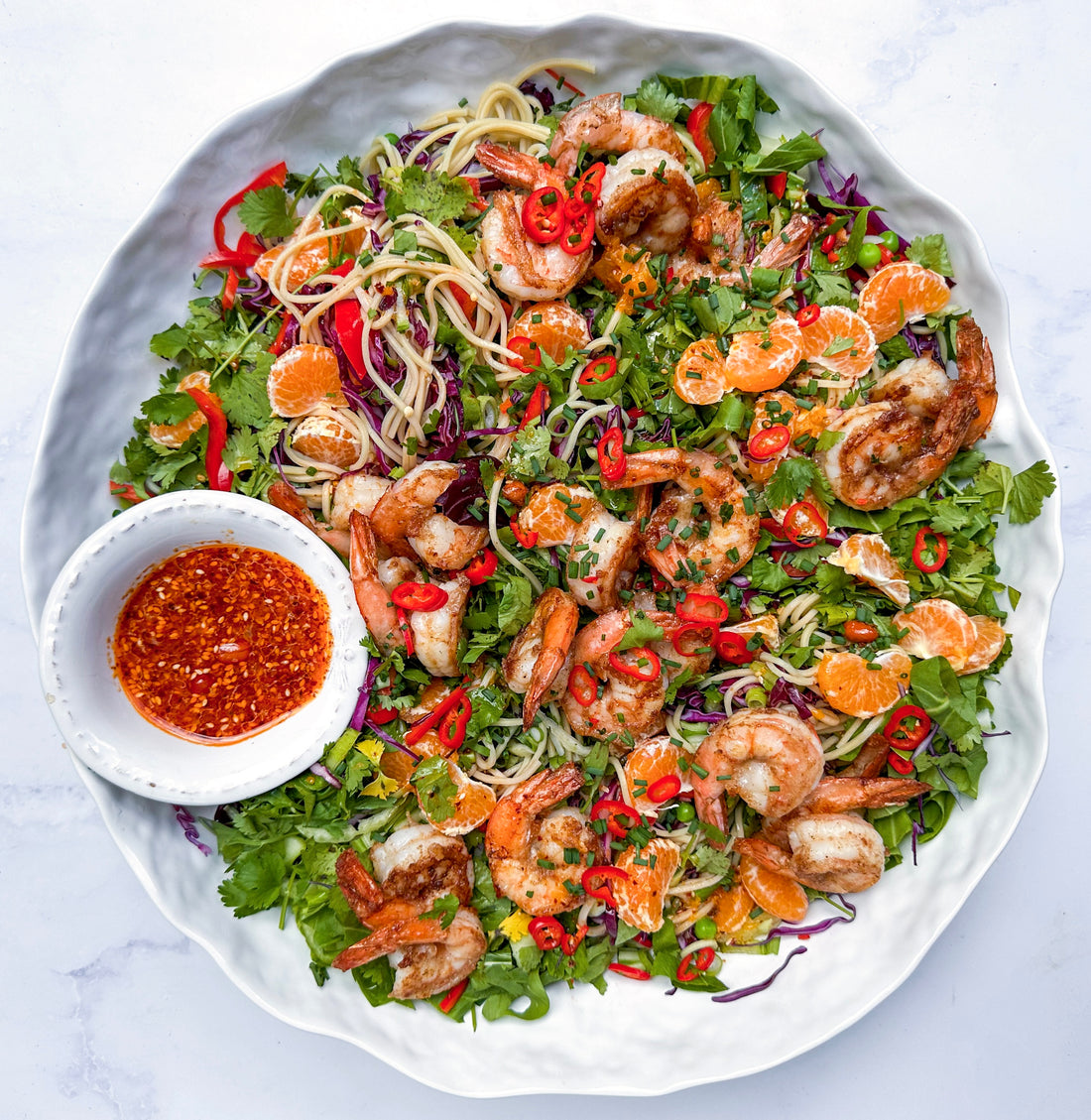 Asian Crispy Prawn & Mandarin Noodle Salad