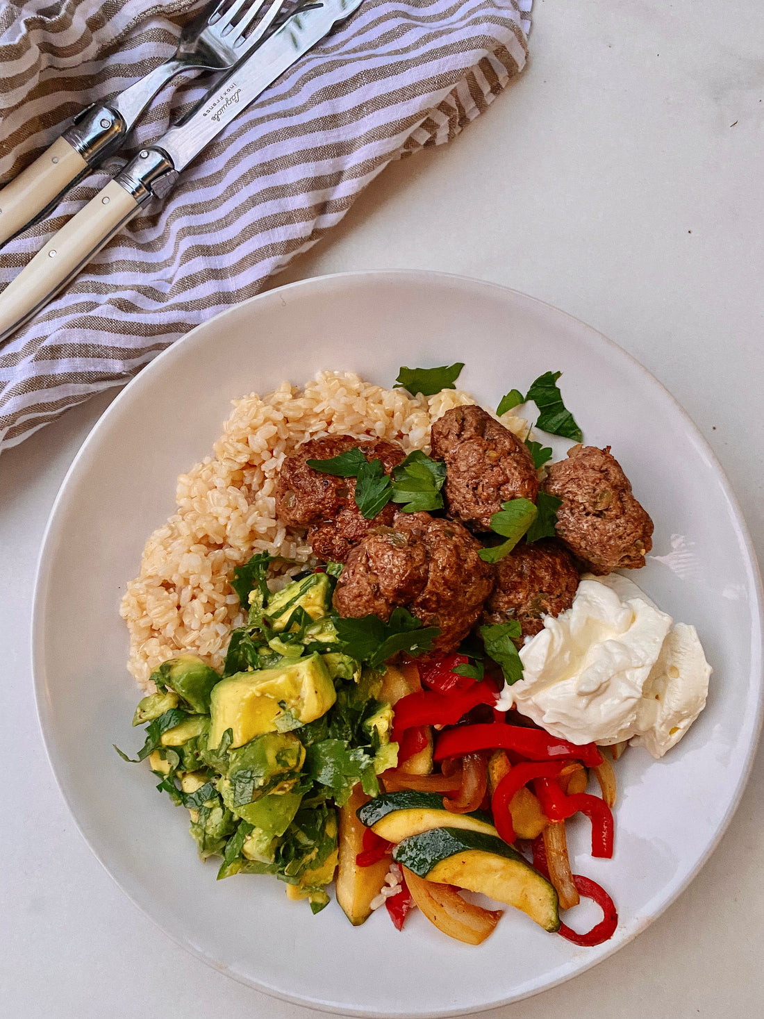 Mexican meatball bowls