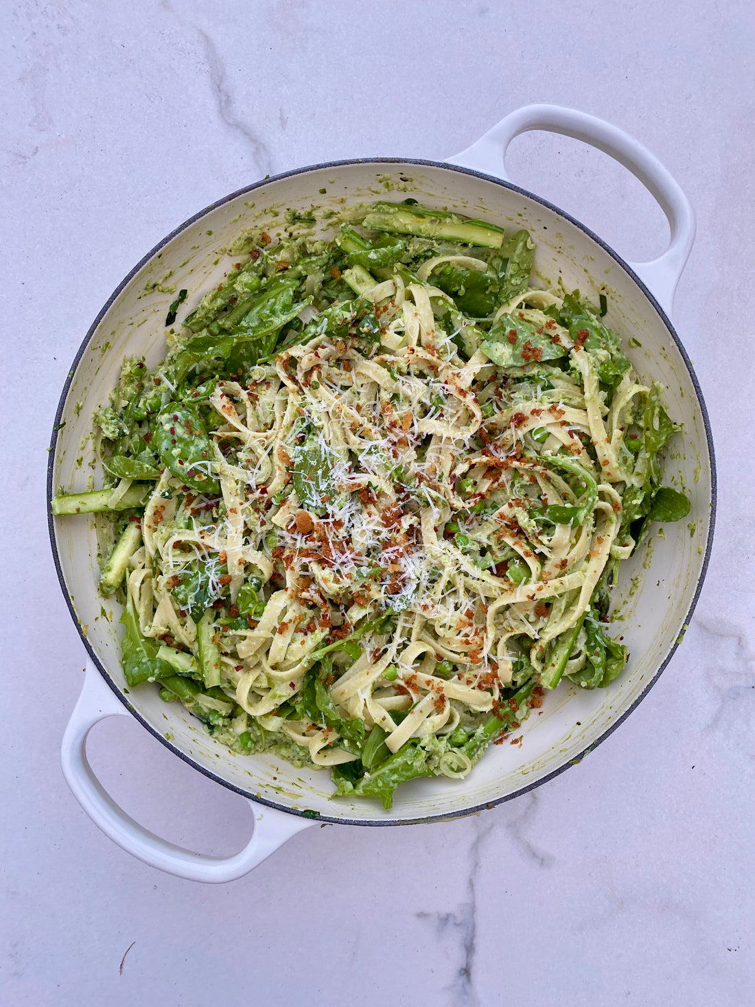 Asparagus pesto pasta