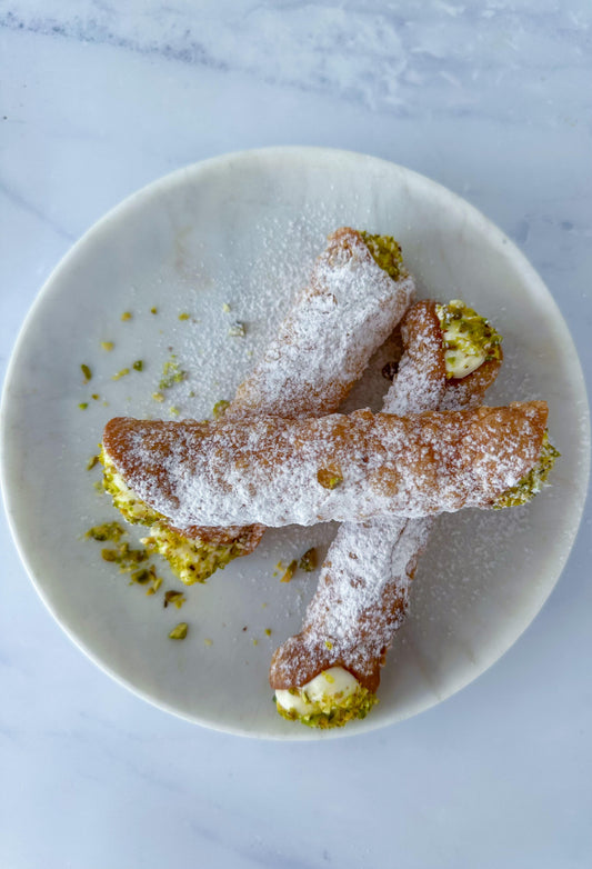 Zesty Ricotta and Pistachio Cannoli