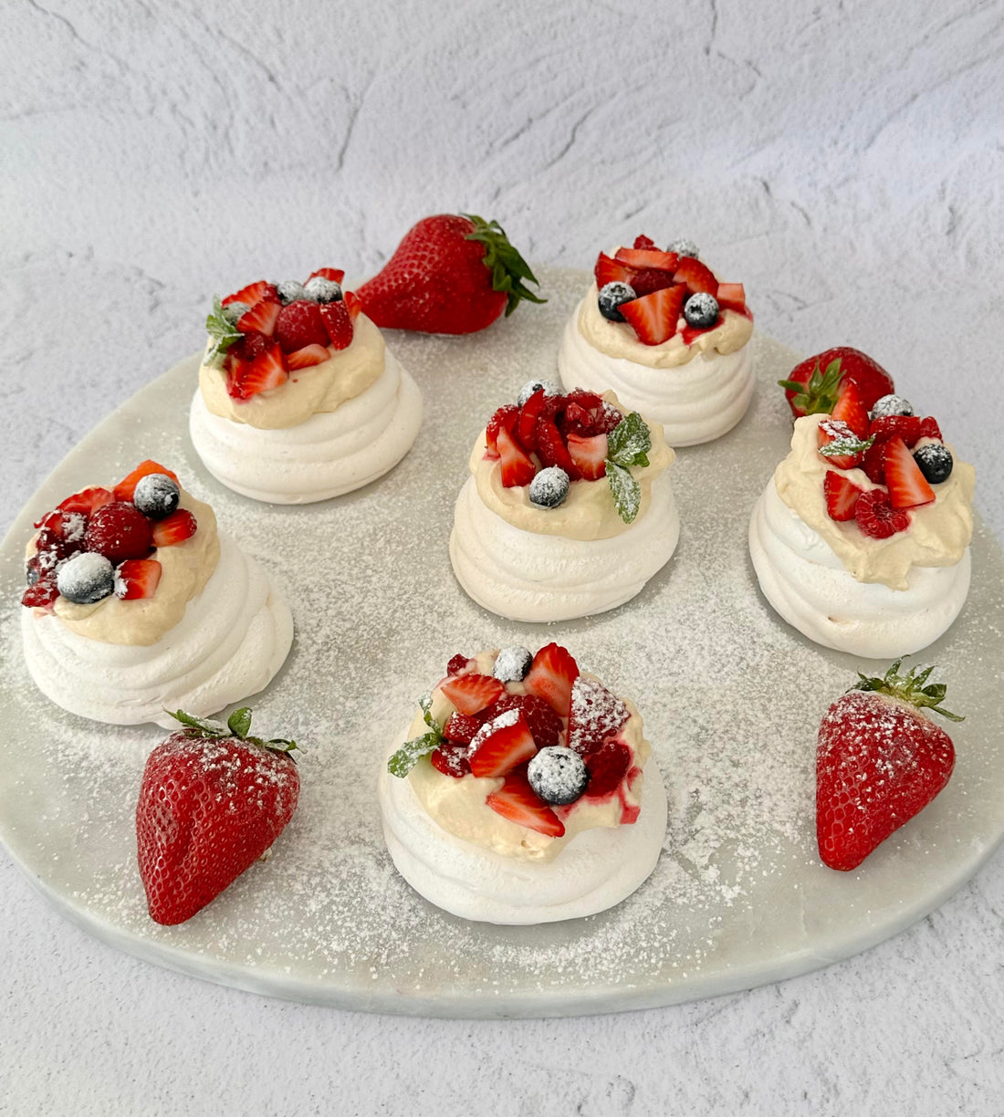 Festive Mini Pavlovas with Coffee Cream